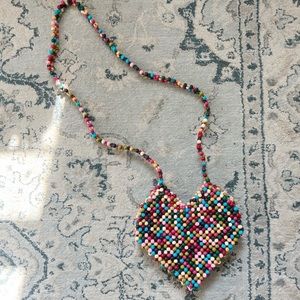 Urban Outfitters Beaded Heart Purse